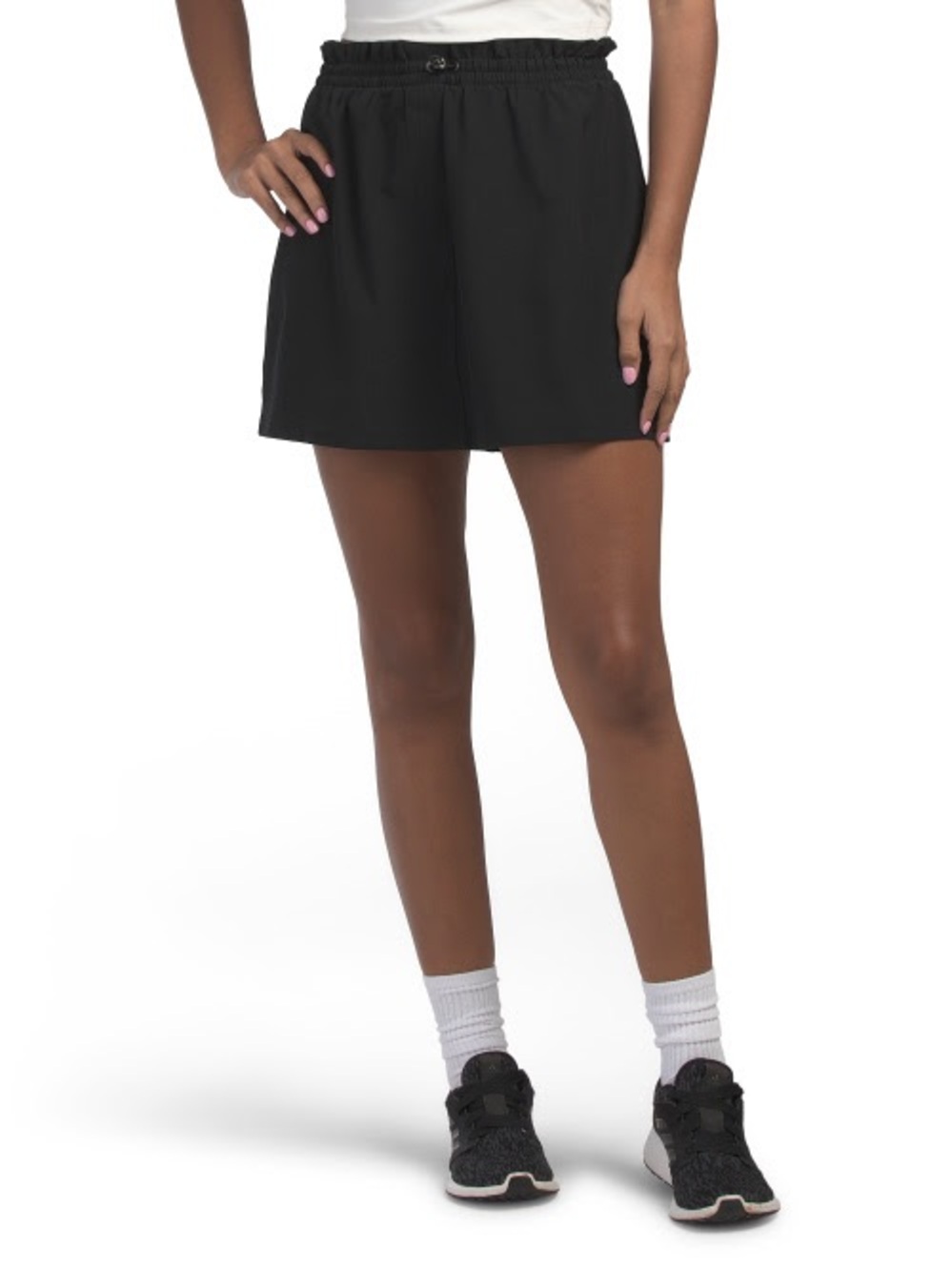 NWOT Spanx On The Move Skort 4" Very Black Smocked Waist Active 51075R S $88